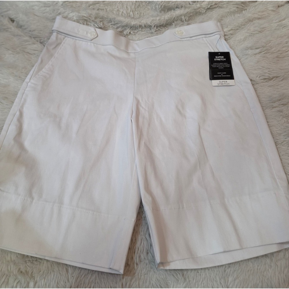 Counterparts Super Stretch Bermuda Shorts 12P White Comfort Pull On NWT